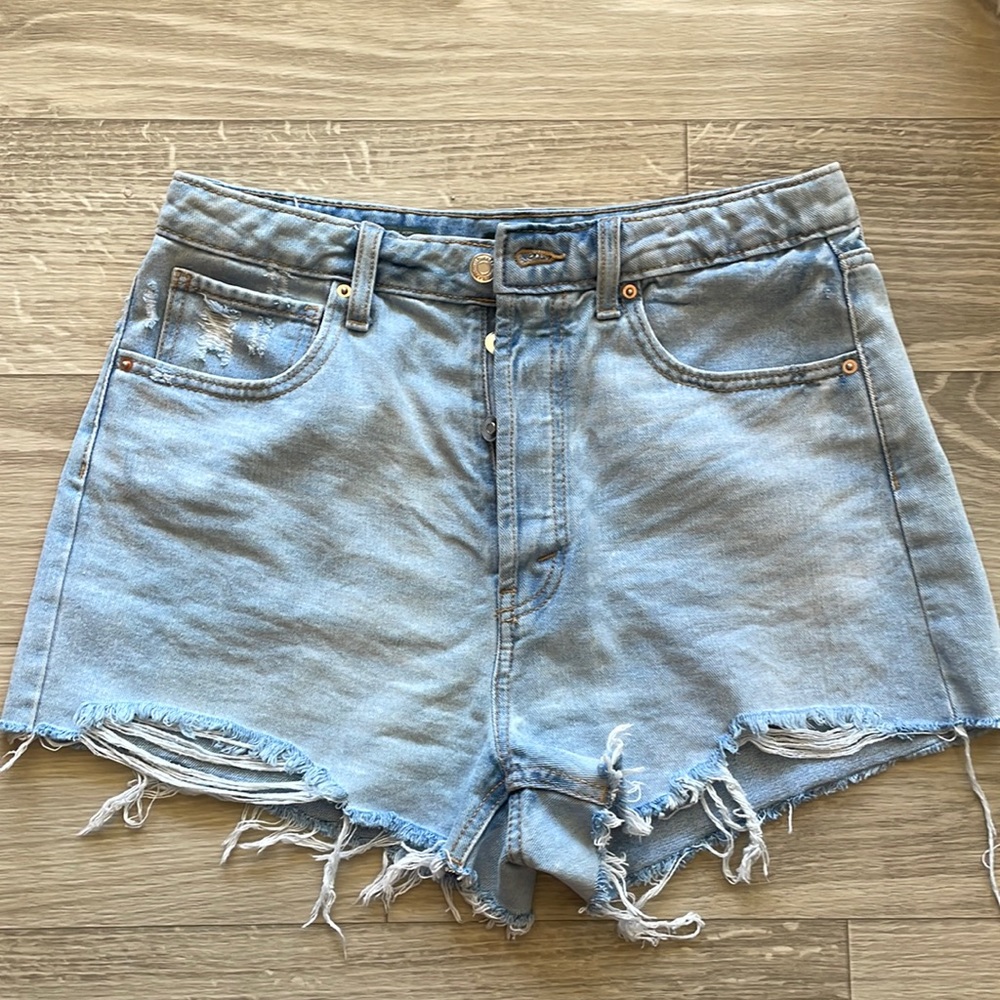 Highest rise distressed Jean shorts